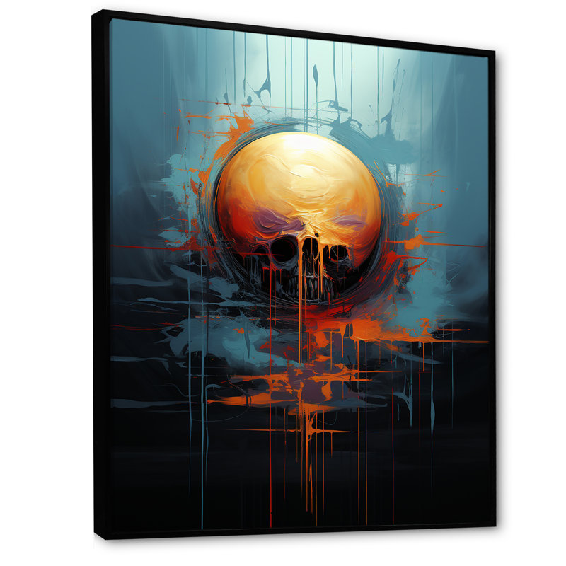 Art mural jaune sphère jaune en mouvement IV, Cadre flottant noir, H 40 po x l 30 po x P 1,5 po