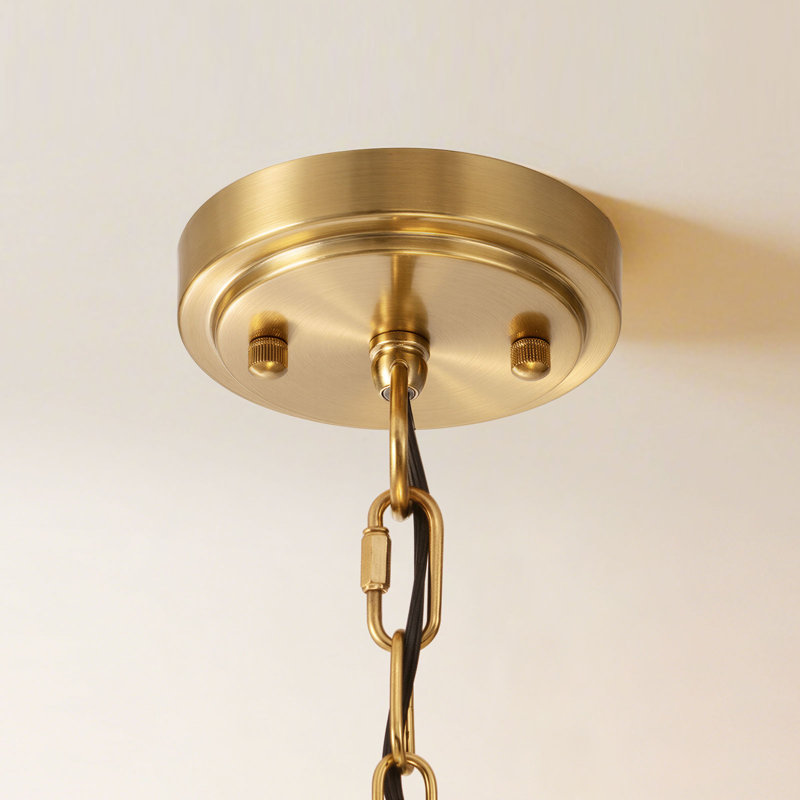 Lustre en cristal 19,7 po à 6 lumières de luxe à intensité variable, lumière dorée unique