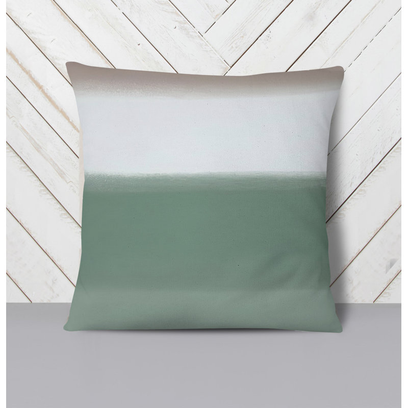 Throw Pillow With Insert, White/Green Striped 2, 18"H x 18"W