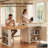 Rolling Kitchen Island With 3-stage Extendable Dining Table, Seats 6-8, Built-in Power Outlet, Storage Drawers & Cabinets, Mobile On Wheels, High-density Mdf, Easy Assembly-1865095752