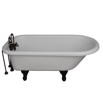 67'' x 30'' Freestanding Soaking Cast Iron Bathtub