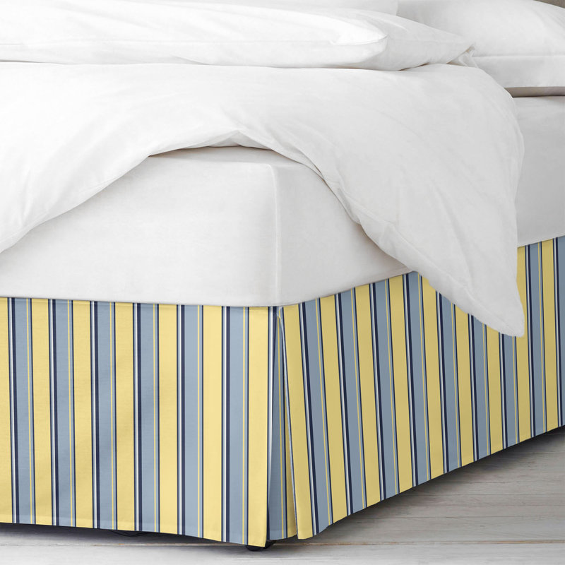 Gino Stripe Cotton Tailored Bed Skirt, California King, 15"