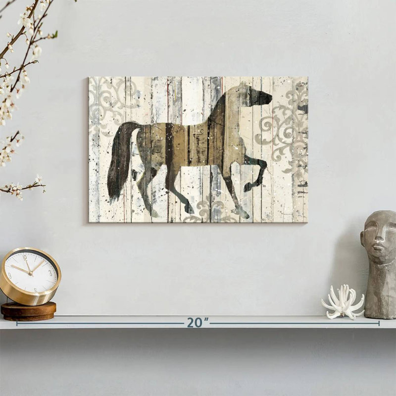 Cheval foncé Brampt filigrane, H 8 po x l 12 po