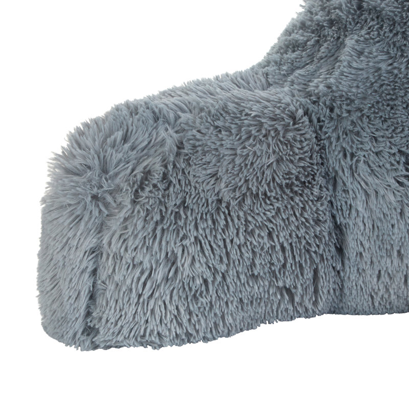  Shaggy Backrest Pillow, Gray