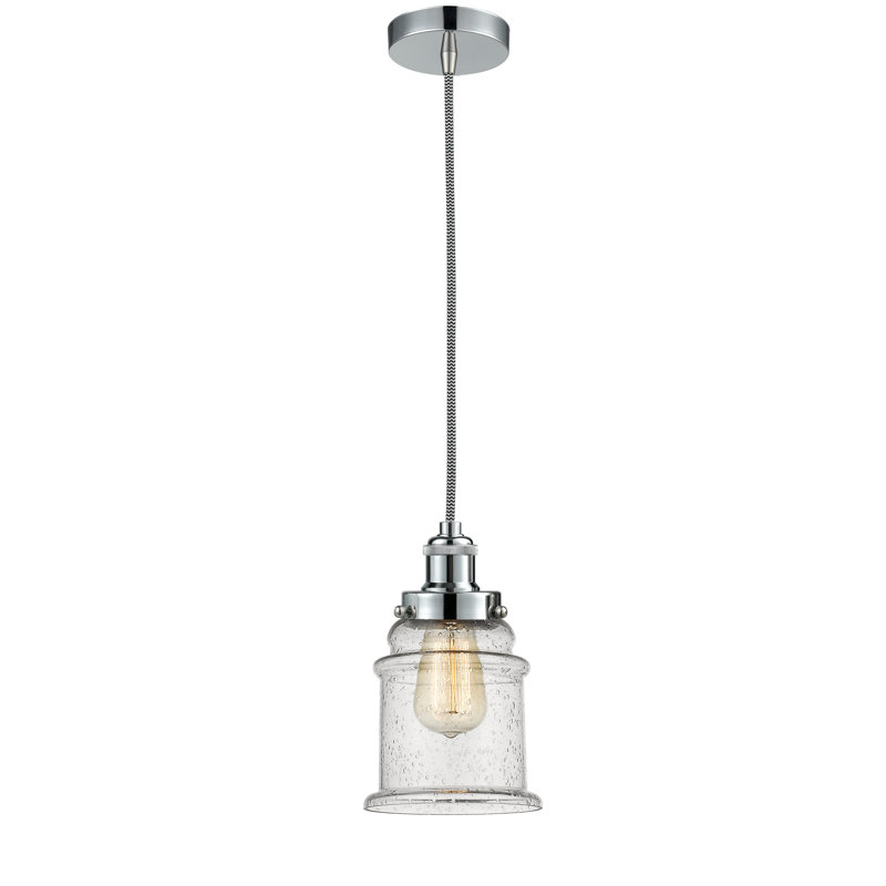 Luminaire suspendu en forme de cloche à 1 lumière Waterville, Chrome poli