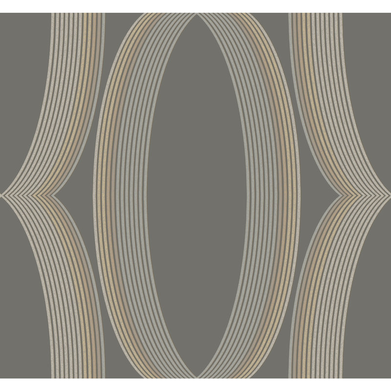 Papier peint progression Ogee, Gris anthracite