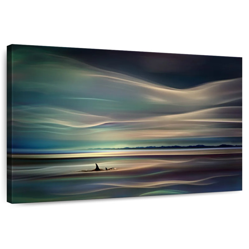 Alvord Swimming Orcas, 32" H x 48" W