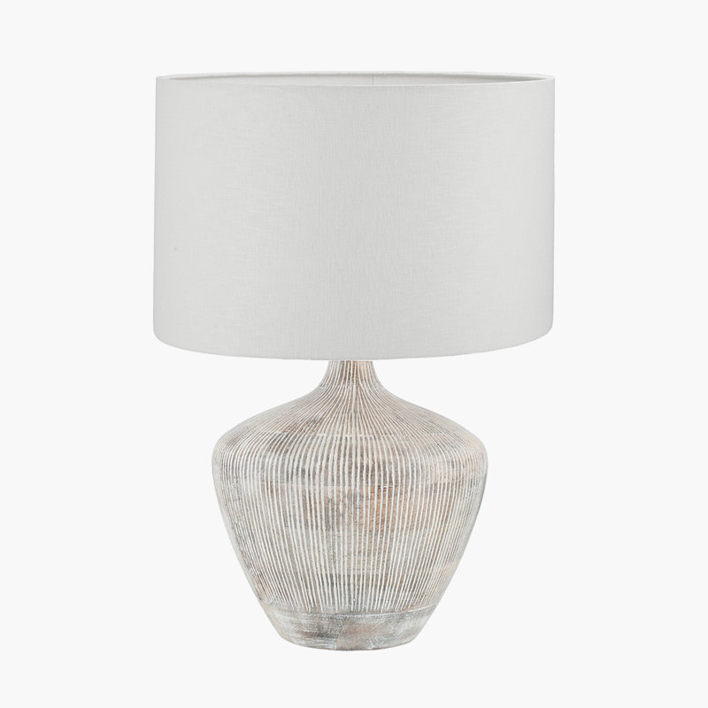 Table Lamp, White, 21.26" H x 13.78" W x 13.78" D, White