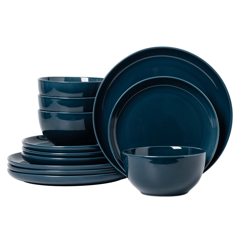  Service de table en grès 12 pièces Pure - Service pour 4, Bleu