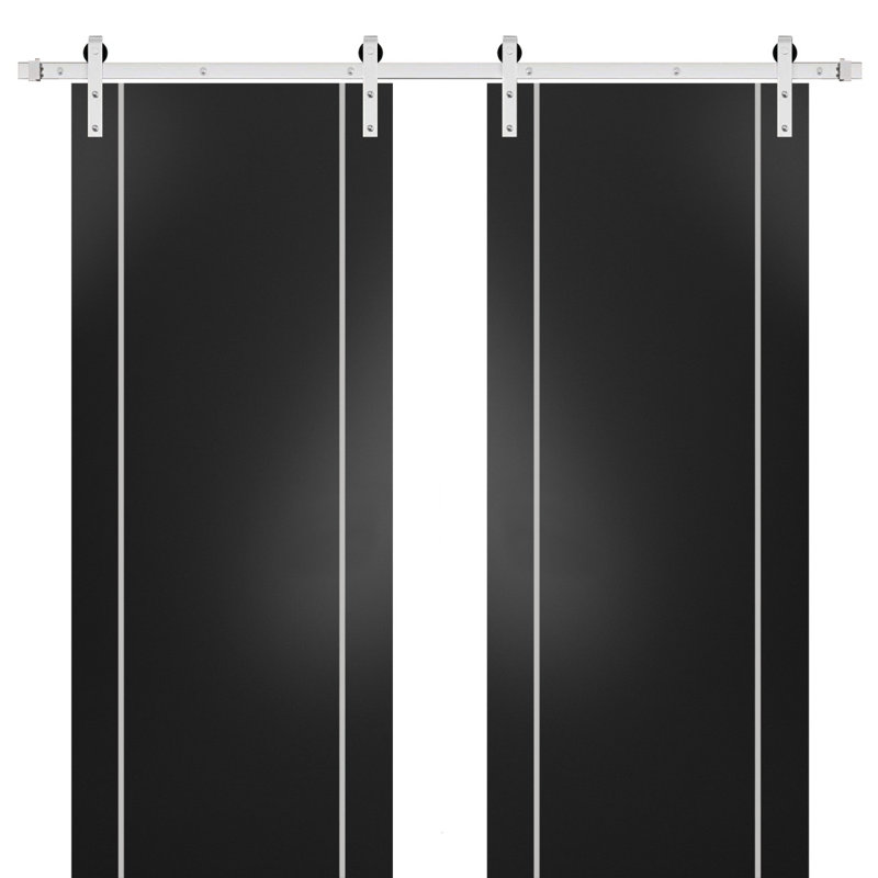 Portes françaises en bois massif massif, 84 po x 96 po
