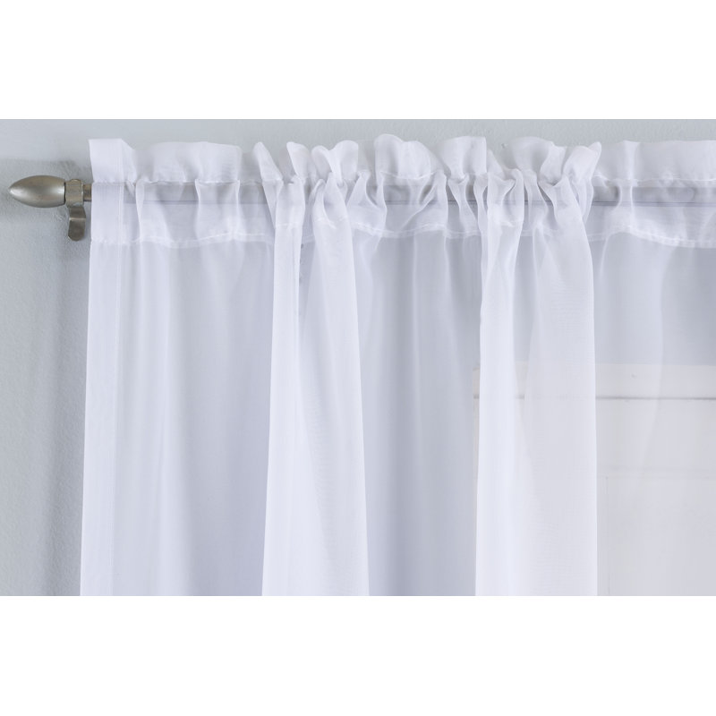 Morganne Sheer Curtain Single Panel, White, Width 145 x Drop 137 cm