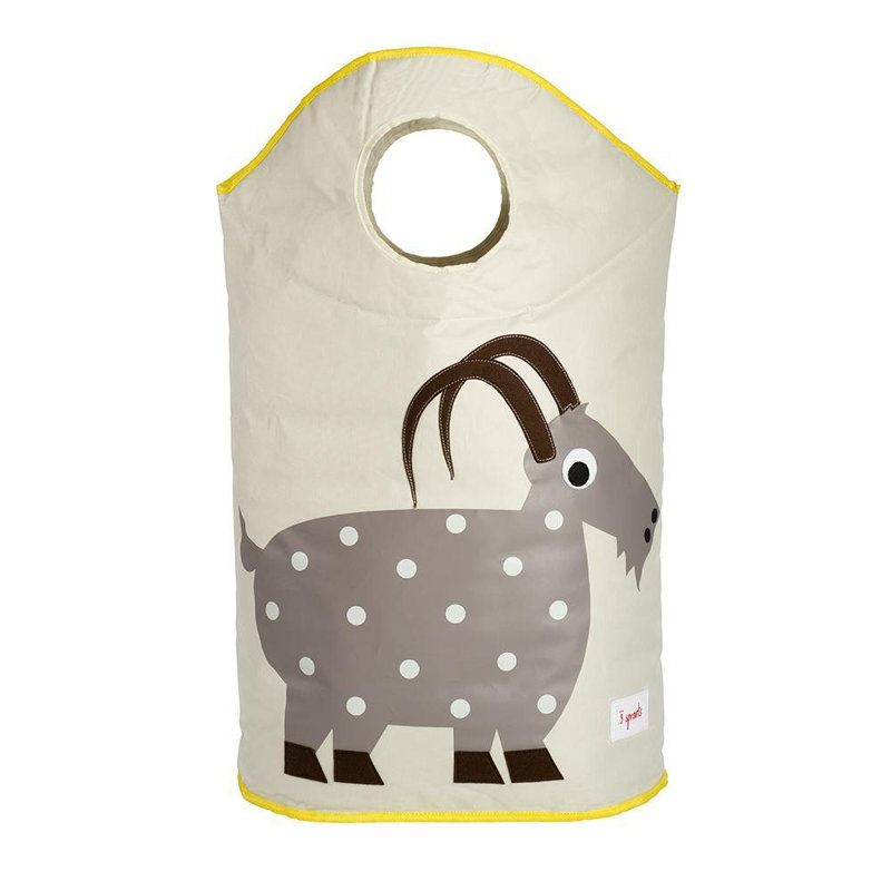 3 Sprouts - Baby Laundry Hamper  - Storage Basket Organizer Bin for Nursery - Goat
