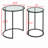 Round Metal Nesting End Table Set of 2 with Glass Top-105624567