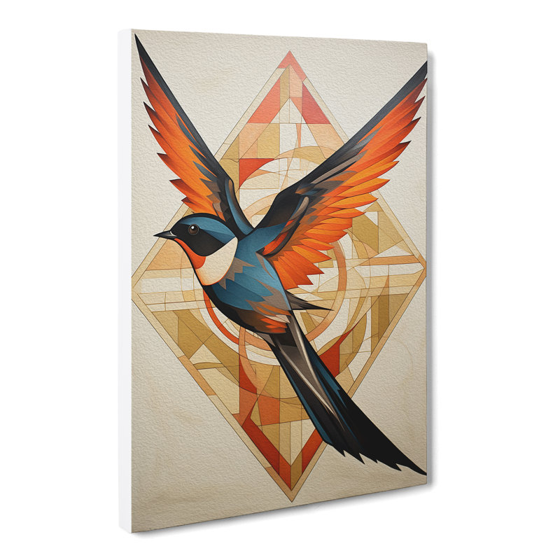 Swallow Geometric - No Frame Print, 50cm H x 35cm W x 3cm D