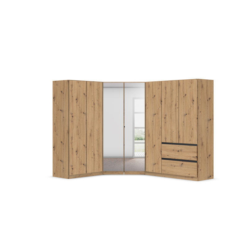 Wardrobe wardrobe set COSTA handle-less front, push-to-open, Artisan oak/Metallic grey