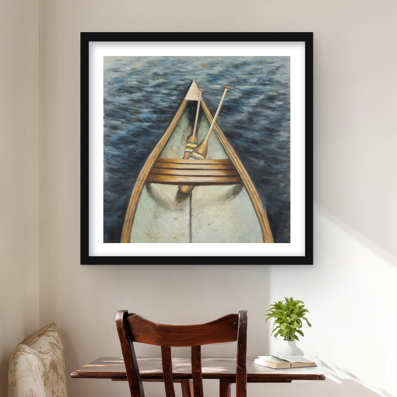 Canoeing on the Lake - Bathroom Boat, reproduction encadrée