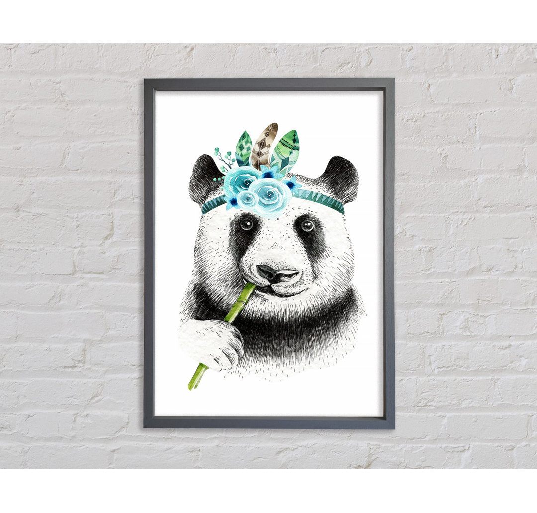 Panda Bambus Gerahmter Druck Wandkunst