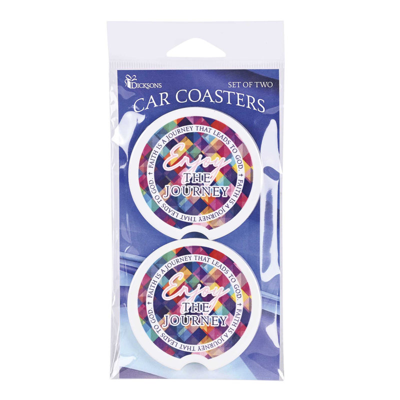Ceramic Round 2 Piece Car Coaster Set
