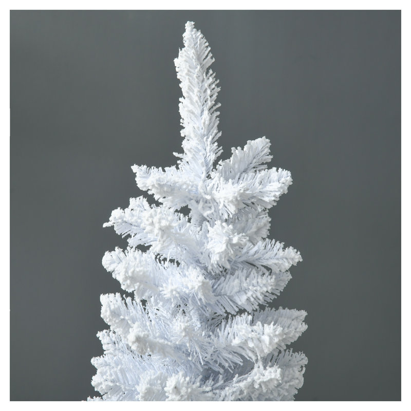 Arbre de Noël artificiel blanc avec motif en coupe pour un assemblage facile