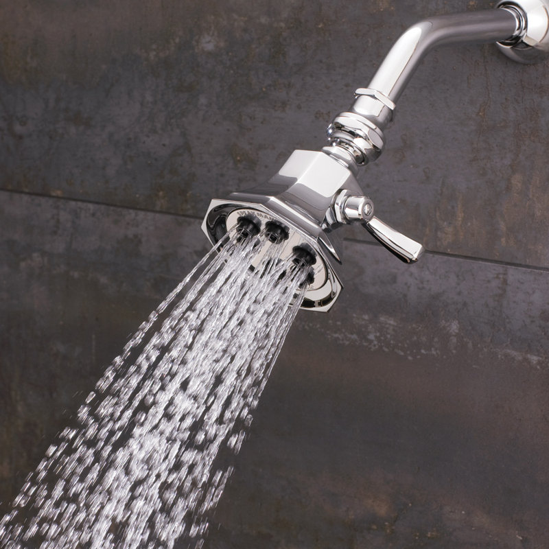 6 Jet Multi Function Adjustable Shower Head, Polished Chrome, 2.5 GPM