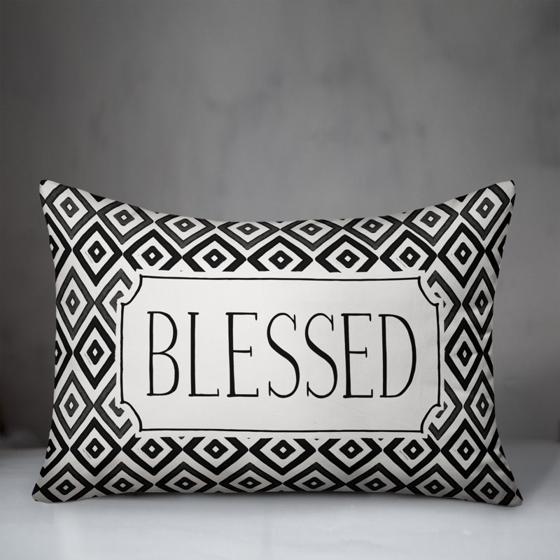Geometric Outdoor Reversible Throw Pillow, Black