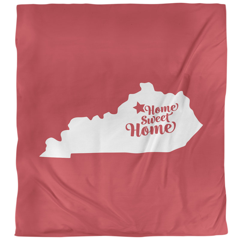 Housse de couette simple Frankfort Home Sweet, Polyester brossé, Housse de couette pour très grand lit, Rouge