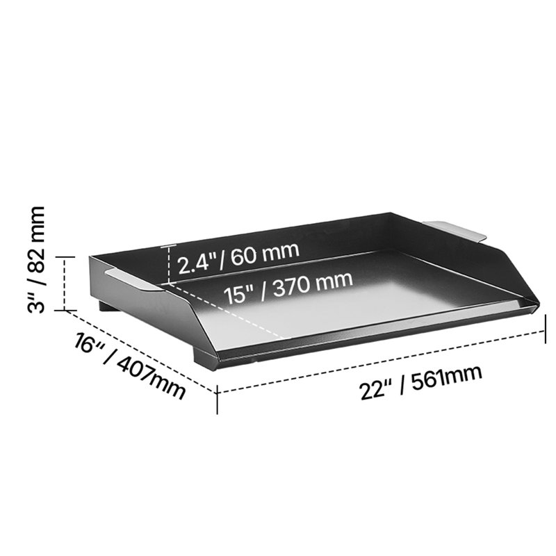 Batterie de cuisine pour barbecue en acier au carbone, 20 po x 15 po