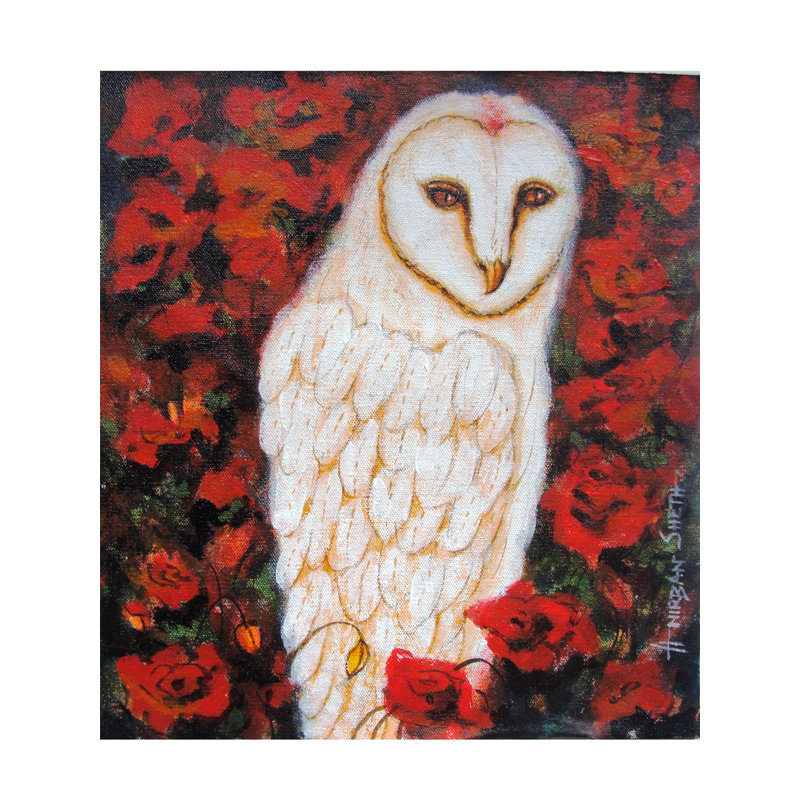 Chouette étoilée | Acrylique sur toile | Par Anirban Seth
