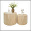 Ensemble de 2 tables basses gigognes, table basse ronde moderne avec pieds antidérapants, table d'appoint en bois pour salon, chambre à coucher, bureau, balcon, terrasse, petit espace, sans assemblage-239181234