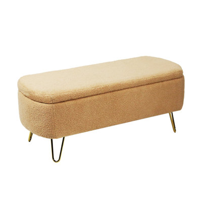 Deshondra Upholstered Ottoman, Storage Bench with a Safety Hinge by Mercer41