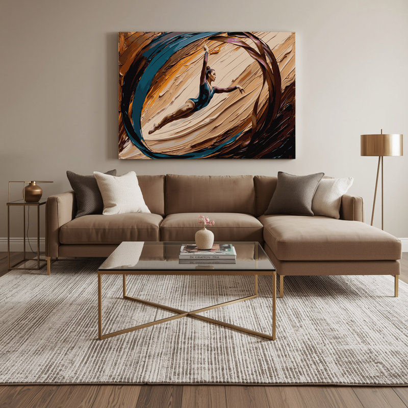 Art sportif sur toile brune, H 11 po x l 14 po