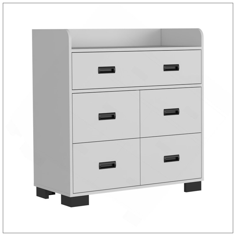Commode Waporan, chambre à coucher, blanc, Blanc