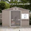 Timber Rustic Steel Garden Storage Shed With Lockable Double Doors And Vents