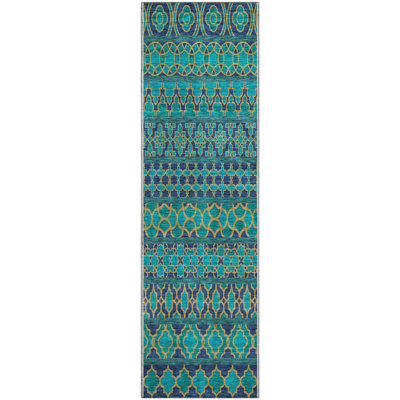 Premium Machine Washable Prisco Teal Rug