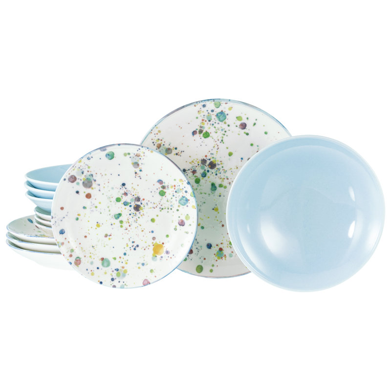 Candy Drops 12 Piece Stoneware Dinnerware Set - Service for 4