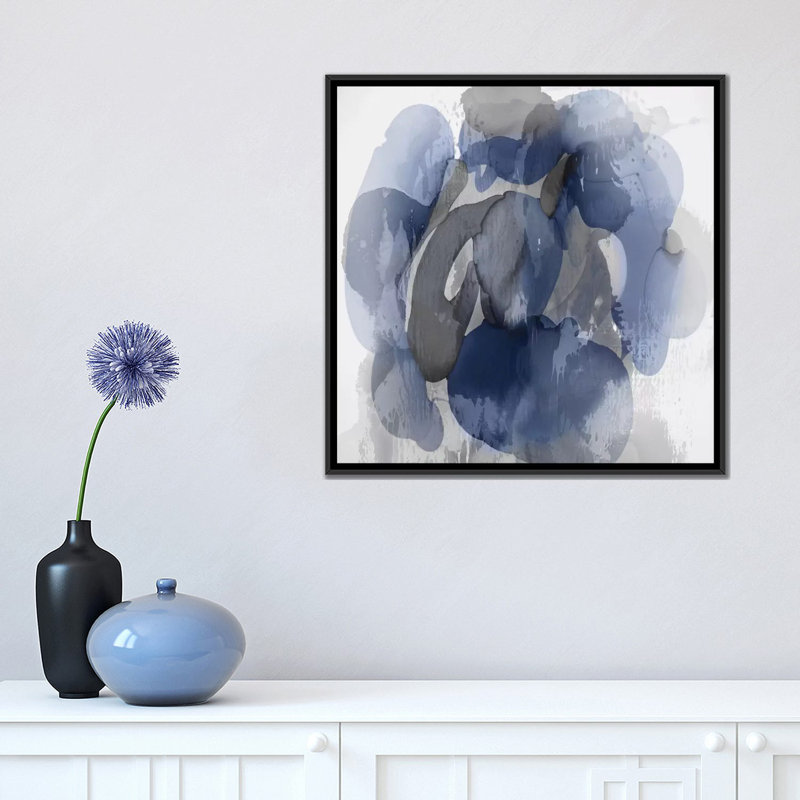 Flow I by Kristina Jett - Print, 18" H x 18" W x 1.5" D, Black Framed Canvas, No Mat