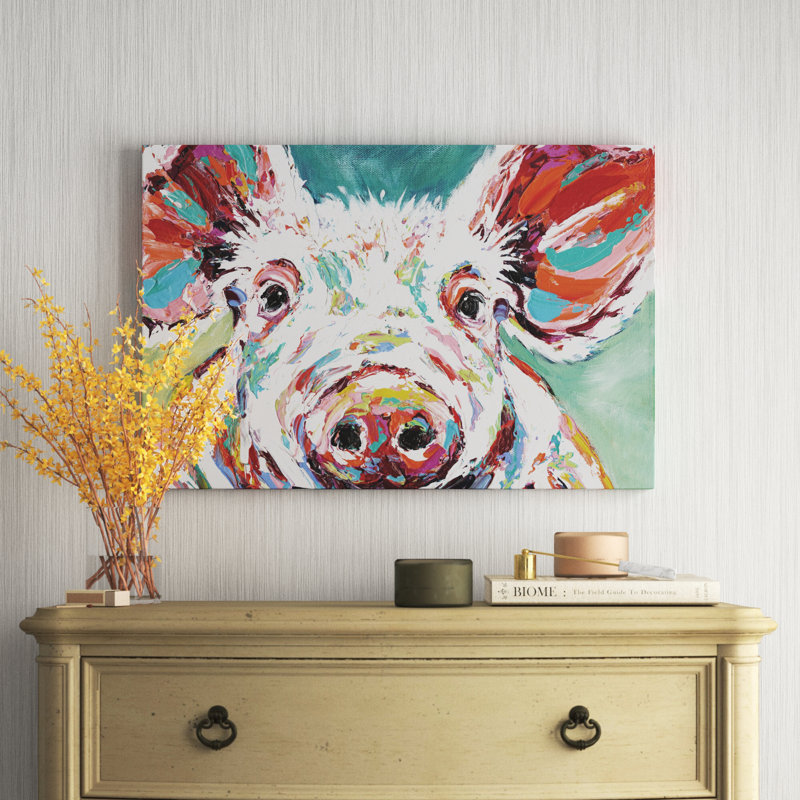 Piggy II by Carolee Vitaletti - Painting, 51cm H x 76cm W, Paper Print