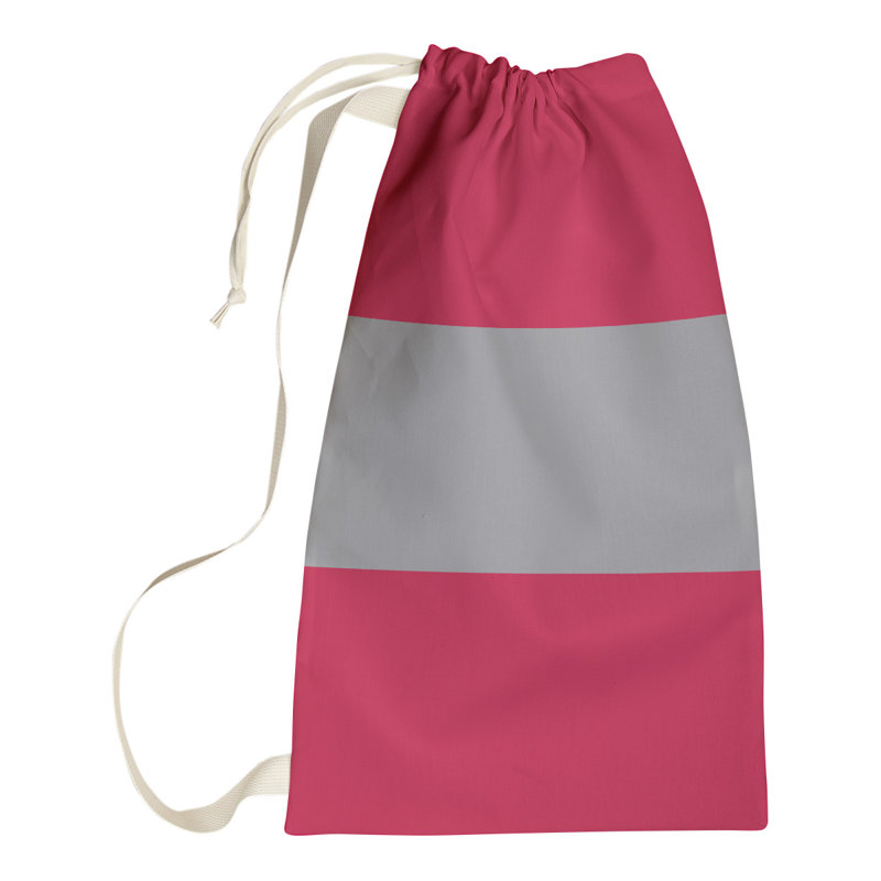Toronto Fabric Laundry Bag with Handles, Large ( 36" x 28" x 1.5"), Red/Silver/Red