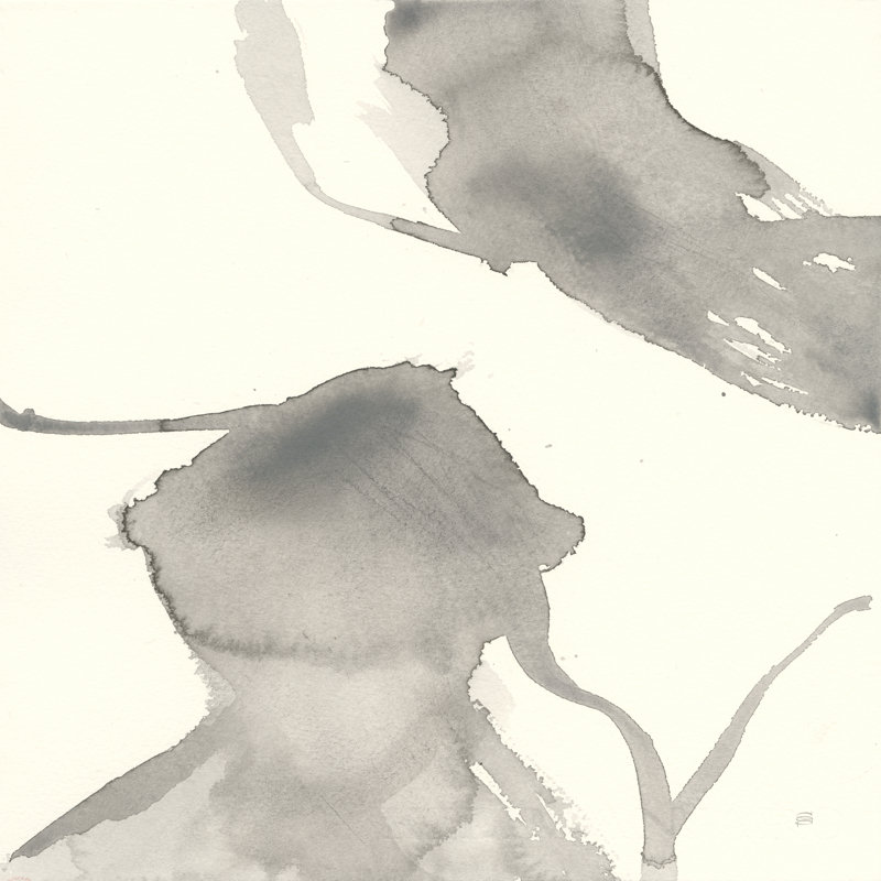 Geste IV - Peinture, Non, H 12 po x l 12 po x P 1,25 po, Toile encadrée noire