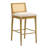Tobias Coastal Modern Wood Bar Height Kitchen Bar Stool In Amber Glow Finish With White Boucle Fabric Upholstered Seat - Set Of 3-1583347396-1583347394-1583347395