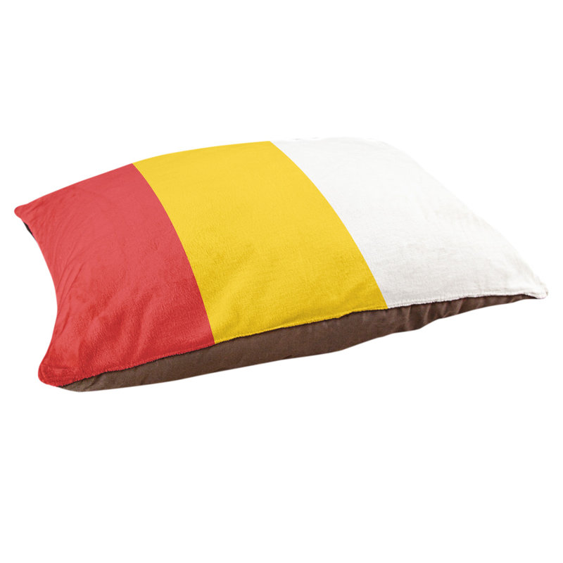 Oreiller Maryland, Très grand (l 50 po x P 40 po x H 7 po), Rouge / milieu jaune