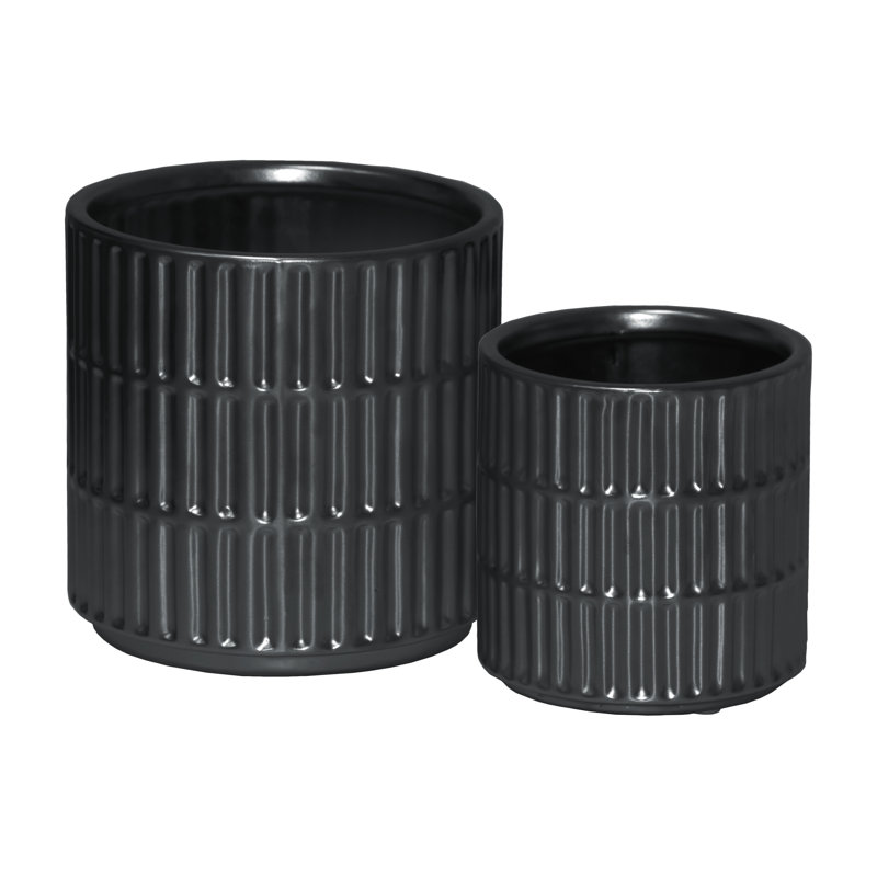 Ferrer Ceramic Pot Planter, Matte Finish Black