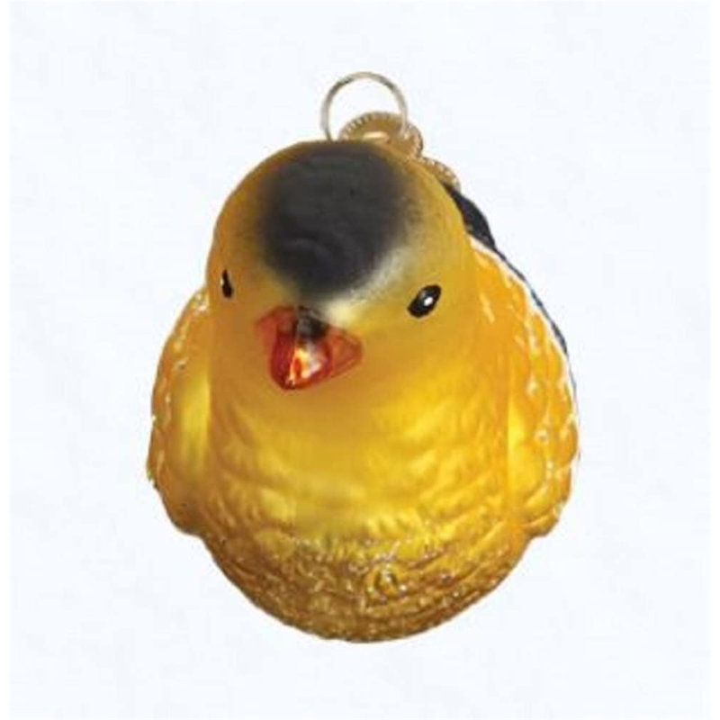 Golden Yellow Glass American Goldfinch Ornament