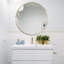 Baum Nordic Round Bathroom Framed Mirror Wall Hanging-529887373-464130858