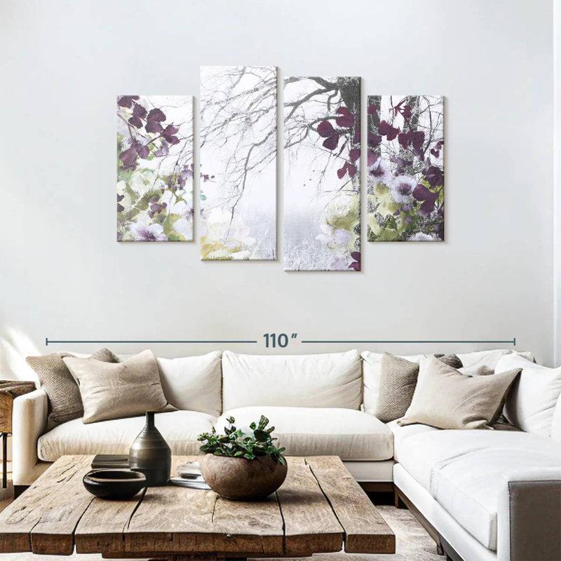 Fleurs Harnek au printemps, H 48 po x l 75 po