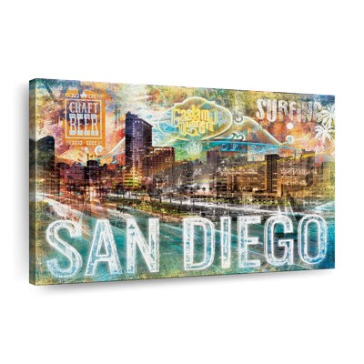 San Diego City Repères - impression sur toile tendue