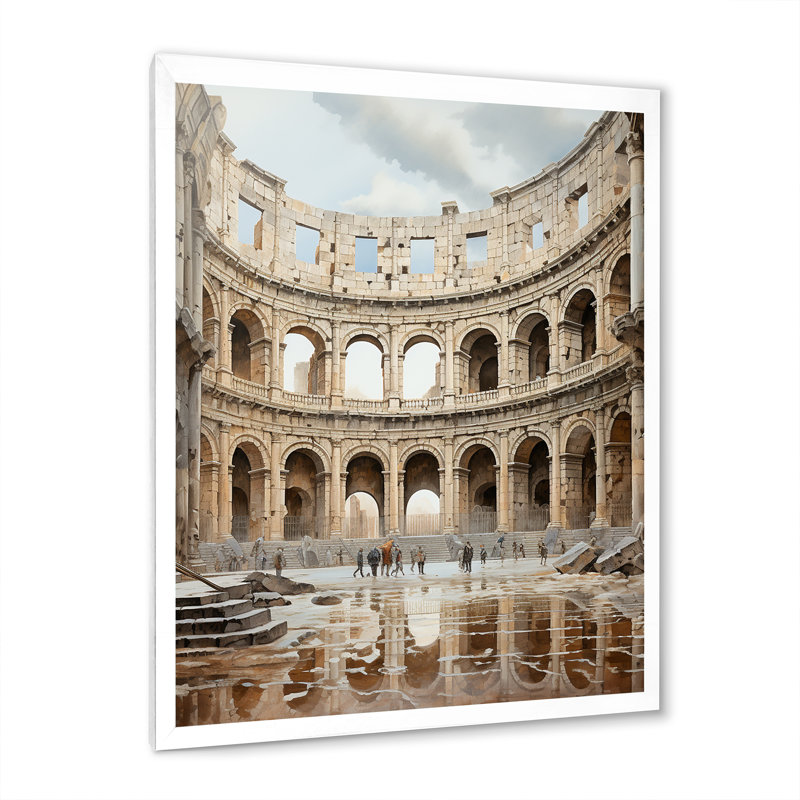 «Italian Colosseum Memory II», reproduction sur toile, Cadre photo blanc, H 44 po x l 34 po x P 1,5 po
