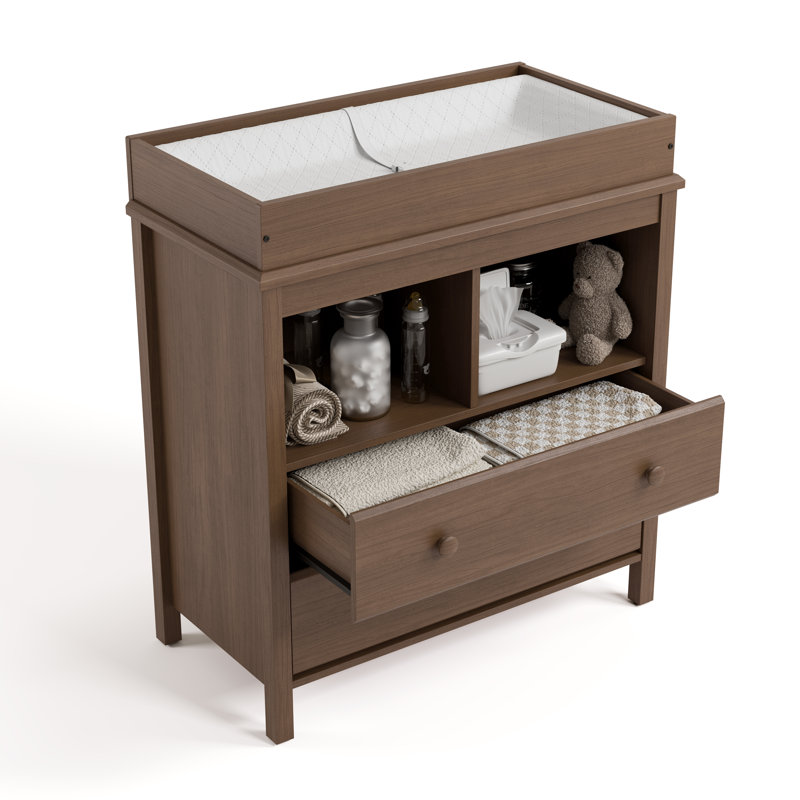 Alpine Changing Table Dresser, Hazelnut