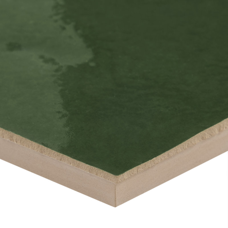 Virello 4x4 Glossy Ceramic Wall Tile, Forest Green