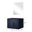 Meuble-lavabo bleu marine l 24 po x P 22 po avec miroir 18 po - Rangement spacieux Installation simple entièrement assemblée incluse et prête à l'emploi-205587959